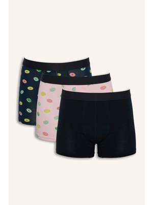 DeFacto Regular Fit Yiyecek Baskılı 3'lü Boxer G9380AX26SP