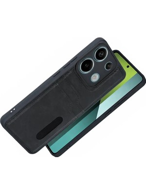 Butik Mey Ithalat®  Xiaomi Redmi 15C 4g Sara Kartvizitli Deri Kılıf - Siyah