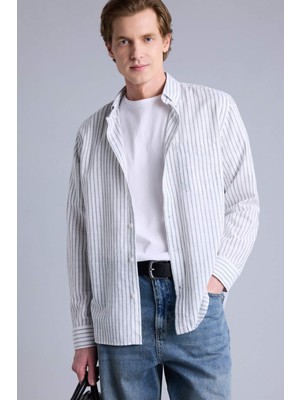 DeFacto Regular Fit Polo Yaka Uzun Kollu Gömlek H3619AX26SP