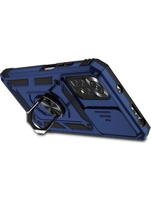 Butik Mey Ithalat®  Xiaomi Redmi Note 11 Pro Kılıf Pars Lens Yüzüklü Silikon - Lacivert