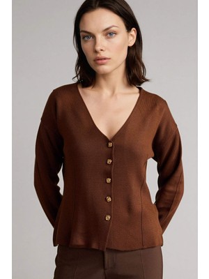 DeFacto Regular Fit V Yaka Triko Hırka H6379AX26SP