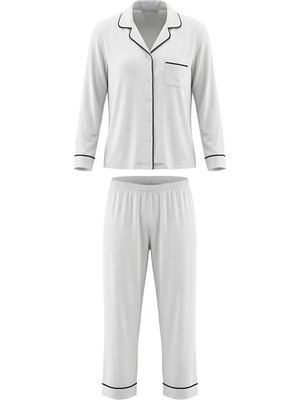 Baby Mom Anne Hamile Pijama Takımı Düğmeli Modelli Yaka Uzun Kol Reçme