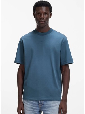 Hugo Bisiklet Yaka Mavi Erkek T-Shirt 50488330_DAPOLINO