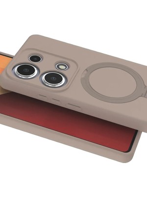 Butik Mey Ithalat®  Xiaomi Redmi Note 13 Pro 4g Regal Magsafe Standlı Kapak - Çöl Titanyum