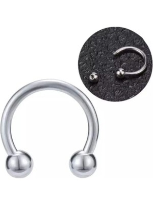 Bylin %100 Cerrahi Çelik Top Uçlu At Nalı /c Piercing-Top Çapı 3mm-çap 8mm/ 1 Adet