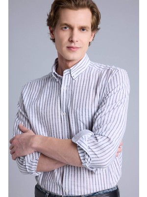 DeFacto Regular Fıt Polo Yaka Uzun Kollu GÖMLEK H3618AX26SP