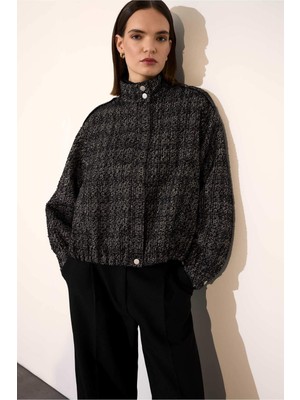 DeFacto Dik Yaka Tweed Ceket G8598AX26SP