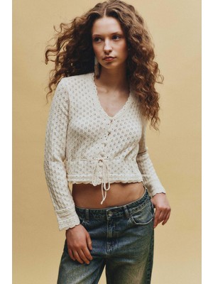 DeFacto Slim Fit V Yaka Hırka G9740AX26SP