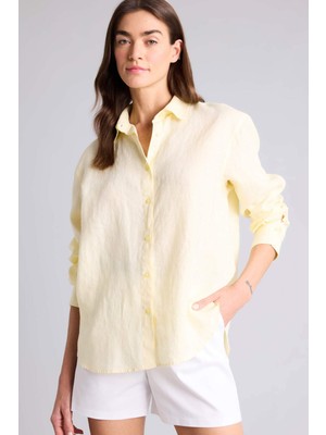 DeFacto Oversize Keten Gömlek Z6638AZ26SM