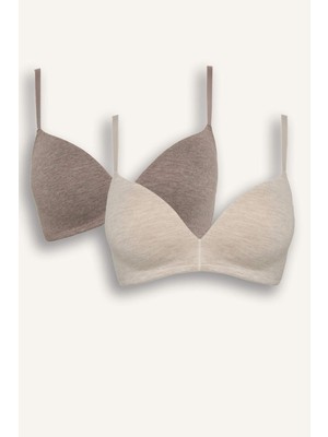 DeFacto Pamuklu Kaplı Pedli Balenli 2'li Tişört Bra G9532AX26SP