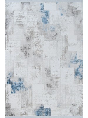 Has 1950 Mirage 199404 Mavi - Mavi Detaylı Çağdaş Tarz Halı