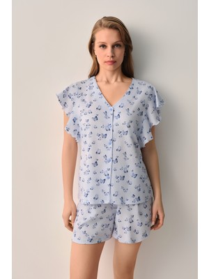 Suwen Betty Gömlek Yaka Şort Pijama Takımı