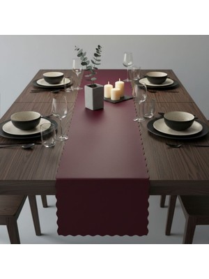 Grand Fine Art 1 Adet Deri RUNNER-40X140 Cm-Fırfır Desenli Runner