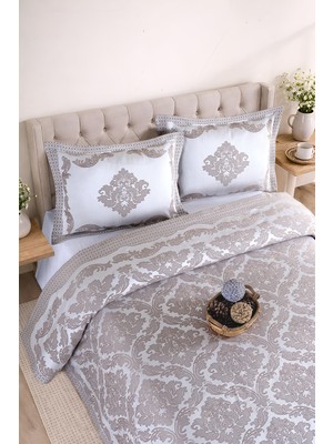 Bir Home Vanetta Pano Jakarlı Çift Kişilik Modern Yatak Örtüsü Takımı 3 Parça 240X260CM