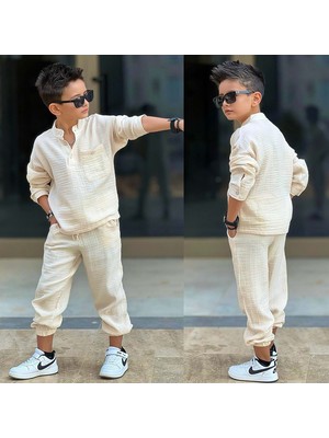 Gültekin Bebe Müslin Gömlekli Ikili Erkek Takım 5-14 Yaş -12003550 - Bej