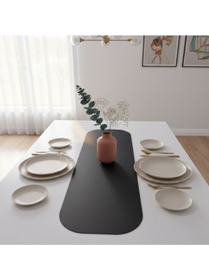 Grand Fine Art 1 Adet Deri Mini Runner-Klavye Altlığı-Masa Matı-Masa Sümeni -Çok Amaçlı Kullanım