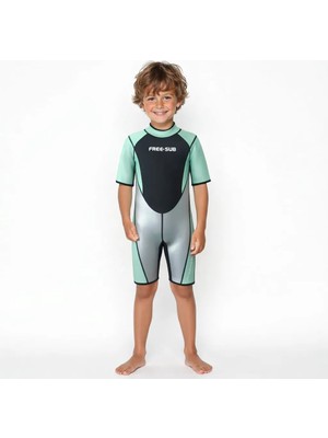Free-Sub 3mm Çocuk Shorty (Kısa), Sörf Yüzme Scuba Tüplü Dalış Elbisesi