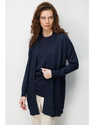 Desen Triko Kadın Triko Yazlık Uzun Hırka K.lacivert