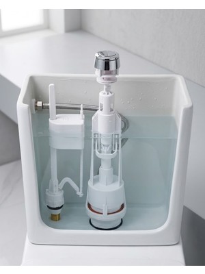 Calperia Vitrifiye Rezervuar Iç Takımı Basmalı Mekanizma Alt Girişli Sessiz Dolum Sistemi - Lisinya