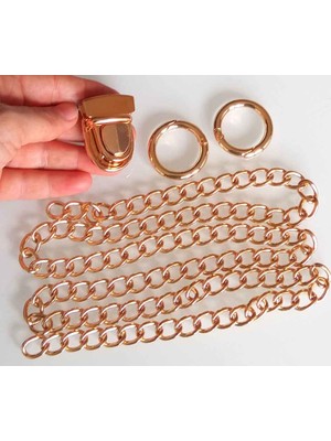 Angel Çanta Aksesuar Angel Kadın Aksesuar Light Gold Renk Zincir Set Şık ve Modern Çanta Aksesuarı