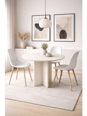 Sarmobi Harmony Sora Oval Masa 90X75X90 cm Aytaşı(Sadece Masa) - Modern Tasarım