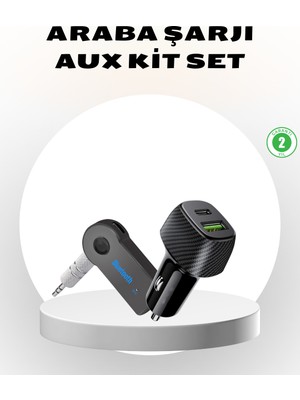 Eilo Luxe Bluetooth Aux Çevirici ve Pd Destekli Araç Şarj Cihazı 2’li Set - AA002C-67R374