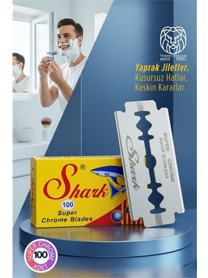 Eilo Luxe Shark Super Chrome 100’LÜPREMIUM Paket - Profesyonel Jilet   - AA002C-68BEB4