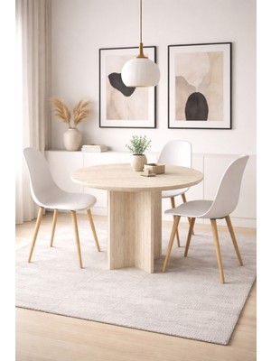 Sarmobi Harmony Sora Oval Masa 90X75X90 cm Trevi (Sadece Masa) - Modern Tasarım