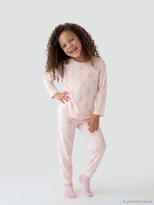 Lcw Pembe Fiyonk Desenli Kız Çocuk Pijama Takımı