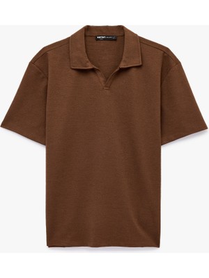 Koton Regular Fit Kısa Kollu Dokulu Polo Yaka Tişört
