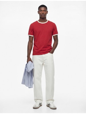 Koton Kısa Kollu Biyeli Pamuklu Bisiklet Yaka Slim Fit Tişört