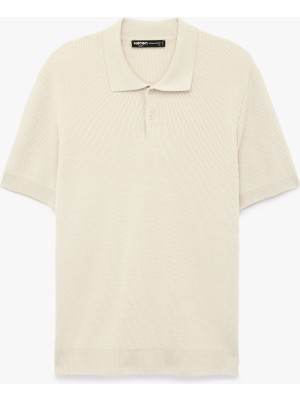 Koton Regular Fit Viskon Polo Yaka Kısa Kollu Triko Tişört