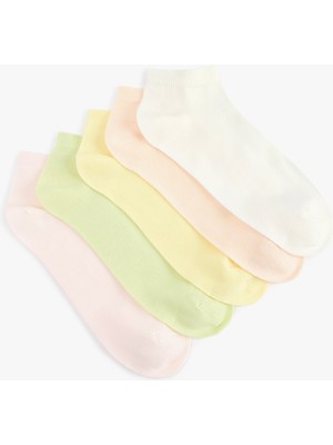 Koton Çok Renkli Pamuklu 5'li Patik Çorap Seti
