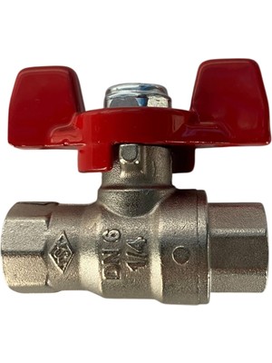 Pakkens 1/4" Kelebek Volanlı Küresel Vana Dişi / Dişi