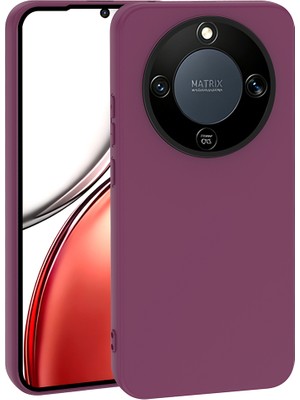 Gpack Honor Magic 8 Lite 5g Uyumlu Kılıf Mara Lansman Soft Silikon Içi Kadife Mürdüm