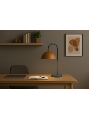 Longing Serenity Arc Metal Masa Lambası – E27 Duy – Ofis & Çalışma Masası Lambası