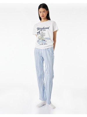 Koton Pamuklu Rahat Kesim Kısa Kollu Baskılı Pijama Seti