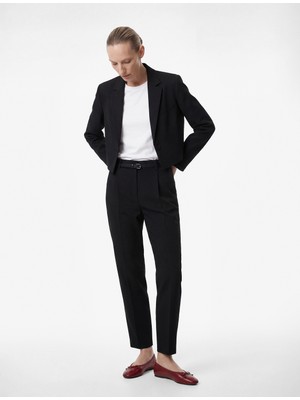 Koton Normal Bel Düz Paça Kemer Detaylı Slim Fit Cigarette Pantolon