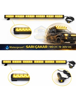 Otokap Universal 90CM Off Road LED Projektör Çakar Işık Sarı-Sarı 9V 30V Araç Üstü LED Bar