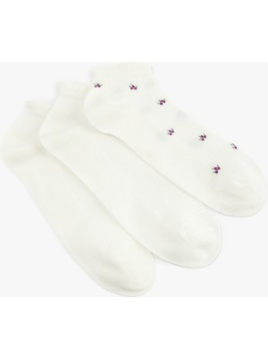 Koton Meyve Desenli Pamuklu 3'lü Patik Çorap Seti