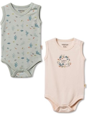 BabyCosy Organic Wear Bebek 2li Askılı Zıbın Body %100 Organik Pamuk - Bebek ve Yenidoğan Serisi - CSY8200