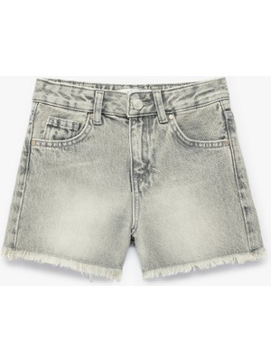 Koton Cepli Bol Kesim Püsküllü Paça Pamuklu Denim Şort