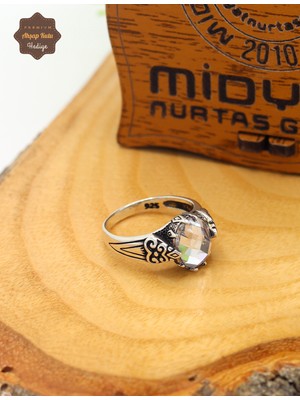 Midyat Nurtaş Gümüş Kristal Zirkon Taşlı Oval Model 925 Ayar Gümüş Çocuk Yüzüğü 201025295