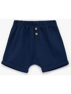Koton Pamuklu Düğme Detaylı Beli Lastikli  Şort