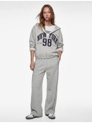 Koton Uzun Kollu Kapüşonlu Fermuarlı Crop Sweatshirt