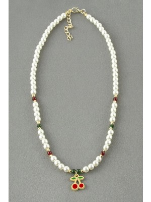 SiHako Kiraz Inci Boncuk Kolye