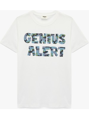 Koton Baskılı Kısa Kollu Bisiklet Yaka Pamuklu Tişört