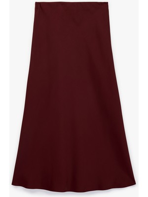 Koton Normal Bel Midi Saten Çan Etek