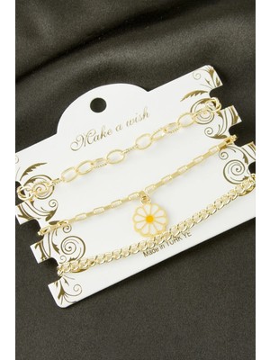 SiHako Papatya Zincir Bileklik 3 Adet