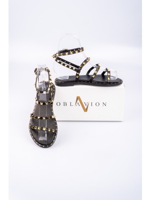 Oblavion Valen Troklu Hakiki Deri Sandalet